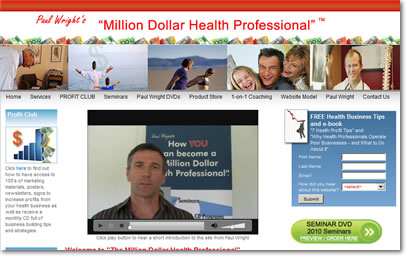 Million Dollar Health Professional Website